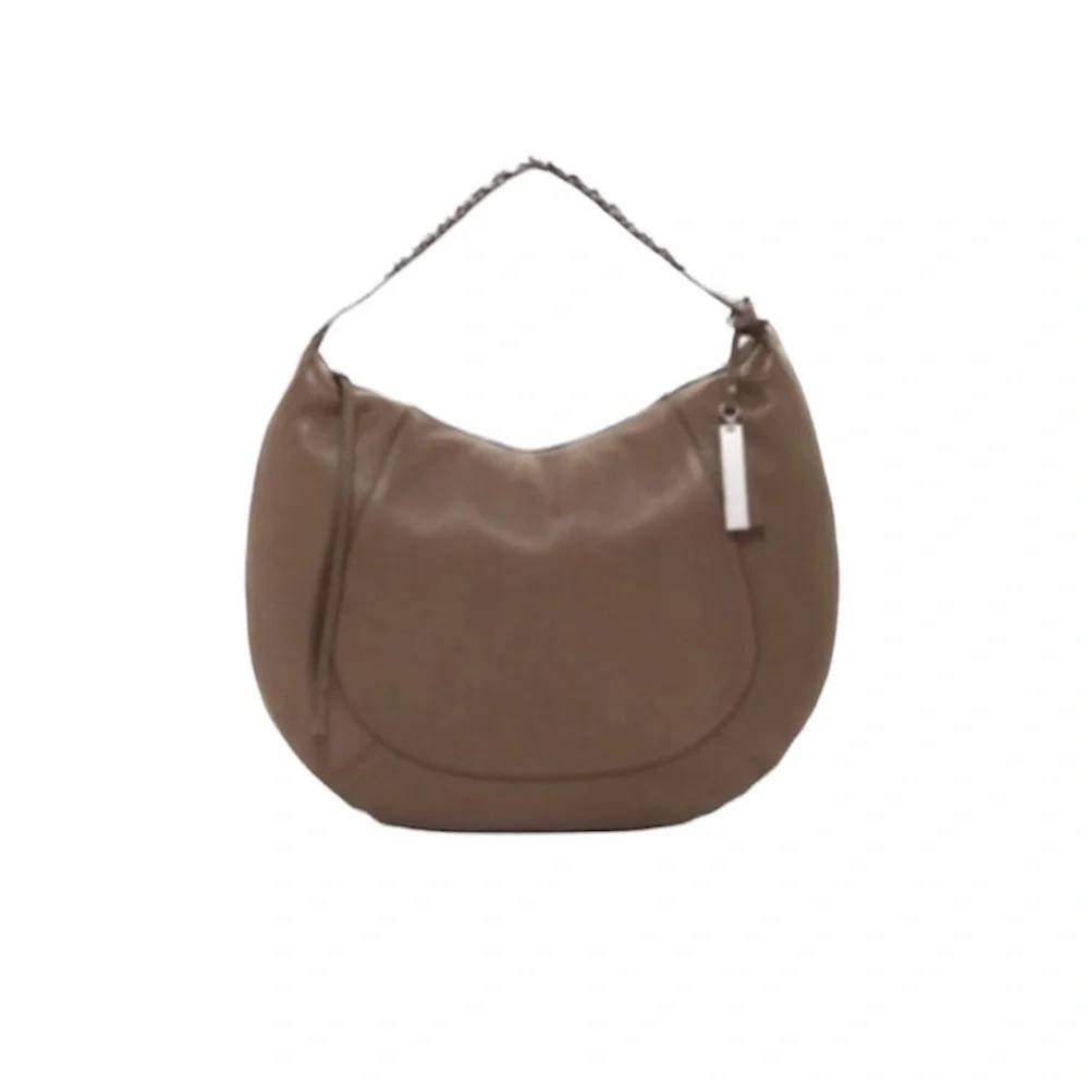 Vince Camuto Womens Brown Leather Large Hobo Shoulder Handbag New